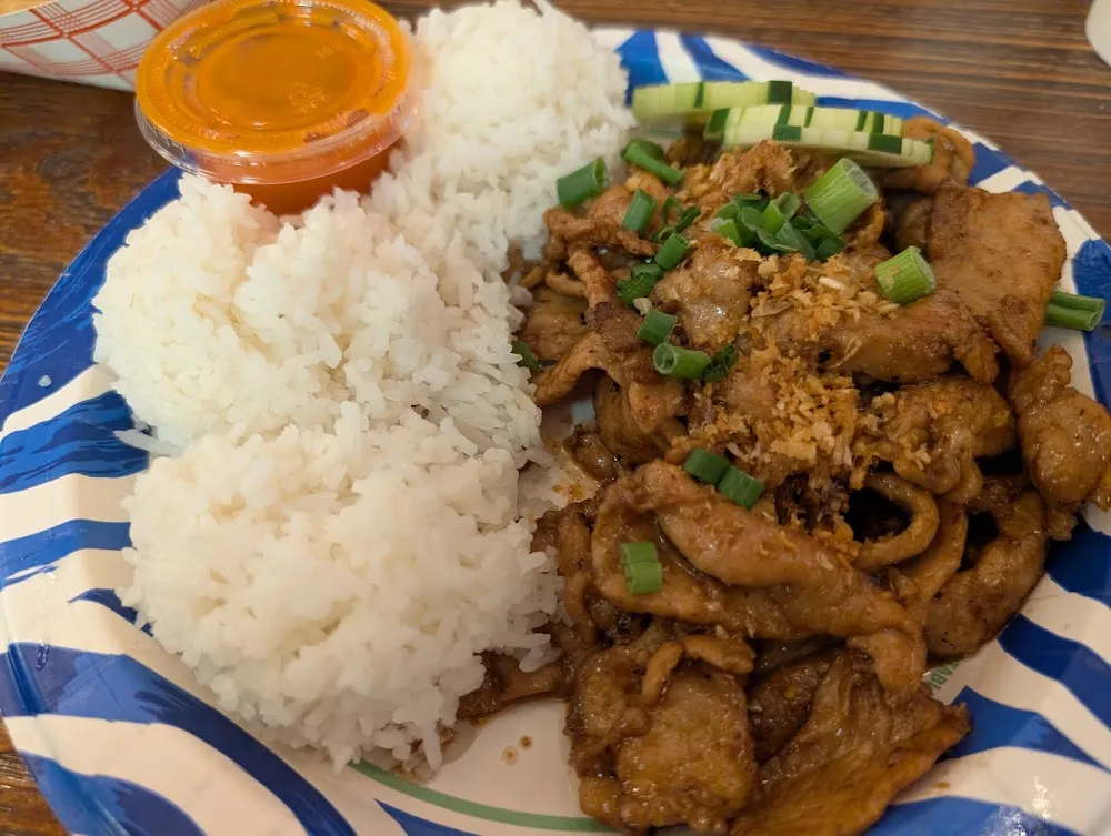 Garlic Pork over Rice