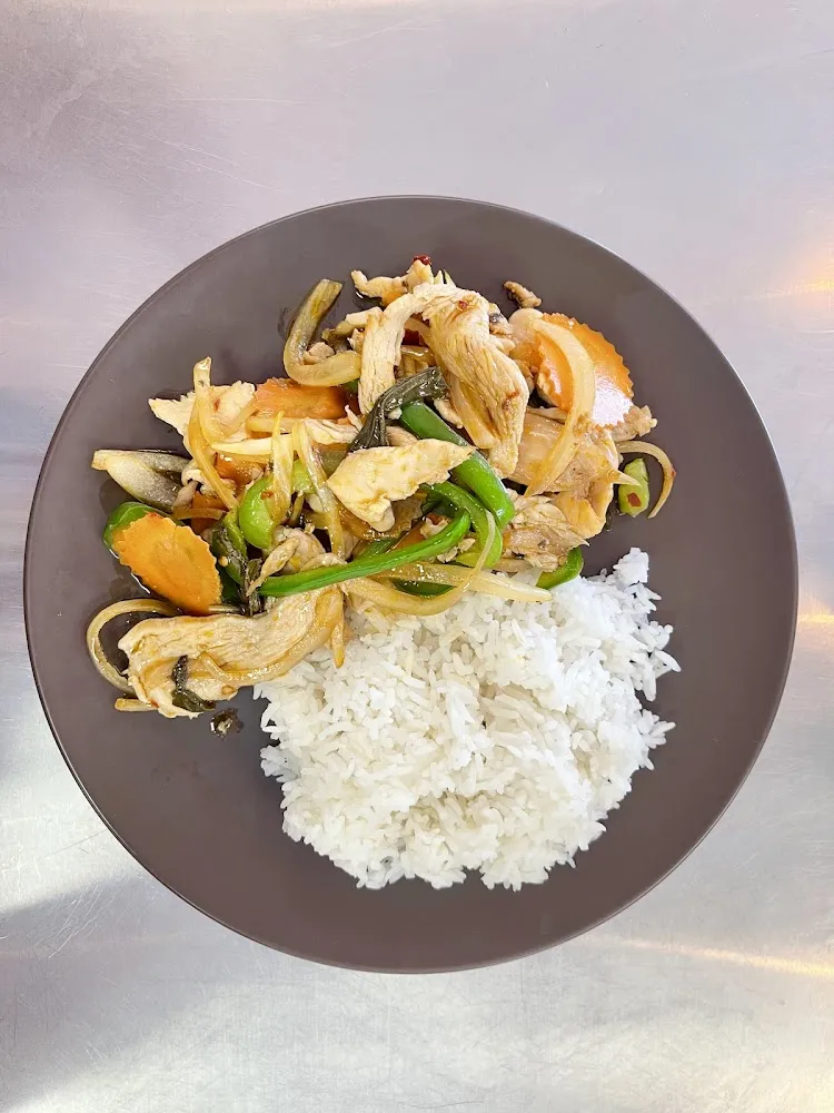 Satay Chicken over Rice